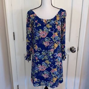 🔥3/$20🔥 Almost Famous blue floral tunic dress size M